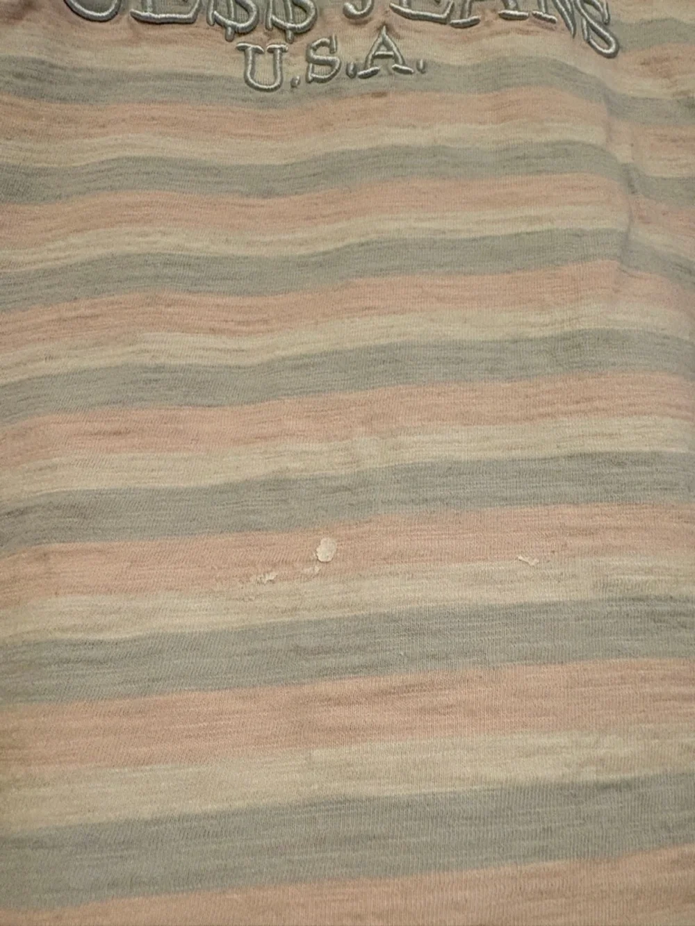 Guess x A$AP Rocky Striped Pastel Crewneck T-Shirt - Light Blue, Pink, Cream - Picture 3 of 3